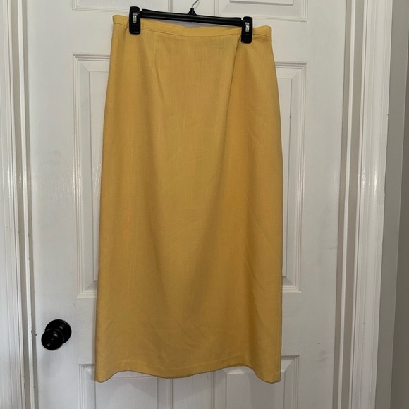 Sag Harbor Yellow Pencil Midi Skirt for Work - Picture 2 of 9